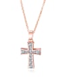 thumb Copper With 18k Rose Gold Plated Trendy Cross Necklaces 0