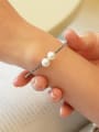 thumb Simple Freshwater Pearls Opening Bangle 1