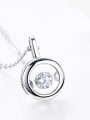 thumb Simple Little Hollow Round Cubic Rotational Zircon 925 Silver Pendant 1