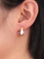 thumb Exquisite Colorful Geometric Shaped Shell Titanium Clip Earrings 2