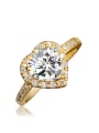 thumb Fashionable 18K Gold Heart Shaped Zircon Women Ring 0
