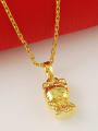 thumb Creative 24K Gold Plated Cartoon Cat Shaped Copper Necklace 2