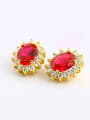 thumb Copper Alloy 18K Gold Plated Fashion Multi-color Zircon stud Earring 2