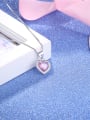 thumb 925 Silver Pink Stone Heart Shaped Necklace 2