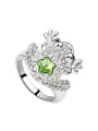 thumb Personalized austrian Crystals-covered Toad Alloy Ring 3