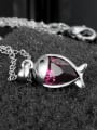 thumb Personalized Little Fish Purple Crystal 925 Sterling Silver Pendant 1