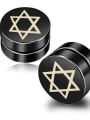 thumb Stainless Steel With Black Gun Plated Personality Star of david Stud Earrings 0