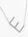 thumb English A-Z Titanium Clavicle Letter Necklace 4