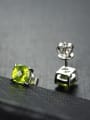 thumb Simple Square Gemstone stud Earring 2