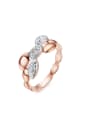 thumb Simple Style Hollow Rose Gold Plated Women Ring 0