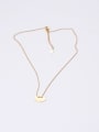 thumb Titanium With Gold Plated Simplistic Oval Necklaces 1
