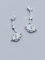 thumb 925 Sterling Silver With Platinum Plated Personality Planet Drop Earrings 1