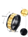 thumb Titanium With Gold Plated Personality Men Rotatable Rings 1