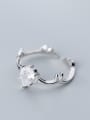 thumb 925 Sterling Silver With Platinum Plated Simplistic Crown Free Size Rings 1