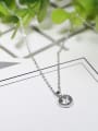 thumb Simple Cubic Clear Rhinestone Pendant 925 Silver Necklace 0