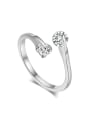 thumb Classical Double Sparking Zircons Opening Ring 0