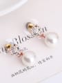 thumb Alloy Rose Gold Plated Leopard Head Artificial Pearl and Rhinestones Two Pieces Jewelry Set 2