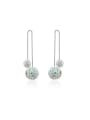 thumb Fashion Ball Shaped Rhinestones Line Earrings 0