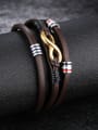 thumb Retro style Brown Artificial Leather Multi-band Bracelet 2