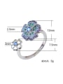 thumb Copper With Sliver Plated  Fashion Flower free size ring 1
