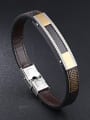 thumb Simple Personalized Carbon Fiber Artificial Leather Bracelet 2