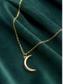 thumb 925 Sterling Silver With Gold Plated Simplistic Moon Necklaces 3