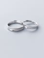 thumb 925 Sterling Silver With Platinum Plated Simplistic Round Engagement Free Size Rings 2