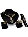 thumb 2018 2018 2018 2018 2018 2018 2018 Alloy Imitation-gold Plated Vintage style Rhinestones Four Pieces Jewelry Set 2