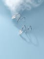 thumb 925 Sterling Silver With Platinum Plated Simplistic Irregular Hook Earrings 0