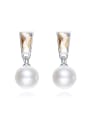 thumb Fashion Freshwater Pearl austrian Crystal Stud Earrings 0