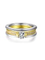 thumb Two Colors Plated Separated Ring with Zircon 0