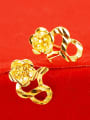 thumb Copper Alloy 24K Gold Plated Ethnic style Flower Stud clip on earring 1
