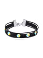 thumb Personalized Black Band Cubic austrian Crystals Alloy Bracelet 2