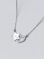 thumb Elegant Star And Heart Shaped Rhinestones Silver Necklace 0