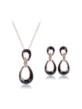thumb Alloy Rose Gold Plated Fashion Eight-shaped Hollow Opal Two Pieces Jewelry Set 0