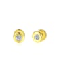 thumb Copper  With Cubic Zirconia  Simplistic Round Stud Earrings 0