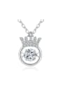 thumb Shining Noble Crown Zircon Silver Necklace 0