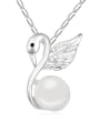 thumb Fashion Imitation Pearl-accented Swan Pendant Alloy Necklace 1