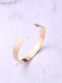 thumb Titanium With Gold Plated Simplistic Concave Surface  Geometric Bangles 2
