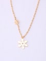 thumb Titanium With Gold Plated Simplistic Snowflake Necklaces 0