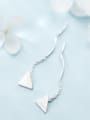 thumb Simply Style Triangle Shaped Brushed S925 Silver Line Earrings 1