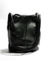 thumb First layer cowhide leisure vertical section bucket bag 0