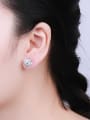 thumb Flower Shaped Zircon Stud Earrings 1