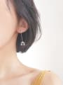 thumb Simple Cubic Crystal Silver Earrings 1
