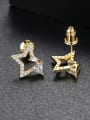 thumb Copper inlay AAA zircon triangles starry stud earrings 2