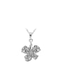 thumb Copper Alloy White Gold Plated Fashion Butterfly Zircon Necklace 0