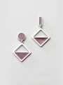 thumb 925 Sterling Silver With Artificial Leather  Simplistic Hollow Geometric Drop Earrings 0
