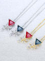 thumb 925 Sterling Silver With Gold Plated Personality Triangle Necklaces 2