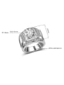 thumb Exaggerated White AAA Zirconias Platinum Plated Copper Ring 3