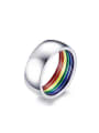 thumb Personality Multi Color Geometric Shaped Enamel Ring 0